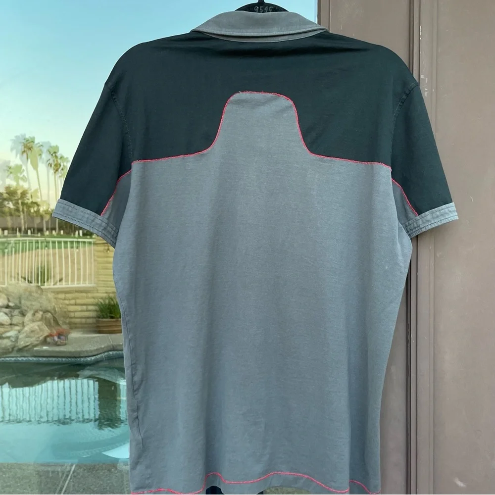 J. Lindeberg Prisco Slim Lux Bridge Jersey Polo Grey/Black L - Picture 9 of 14